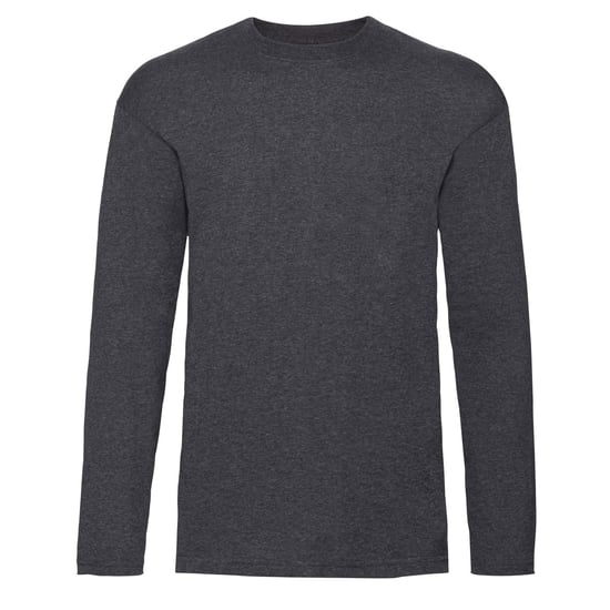 Fruit Of The Loom Heren Valuegewicht T-shirt met ronde hals en lange mouwen (Donker Heather) - Image 1