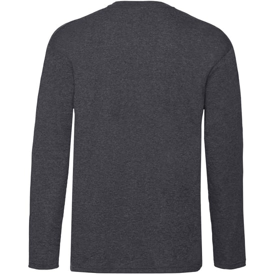 Fruit Of The Loom Heren Valuegewicht T-shirt met ronde hals en lange mouwen (Donker Heather) - Image 2