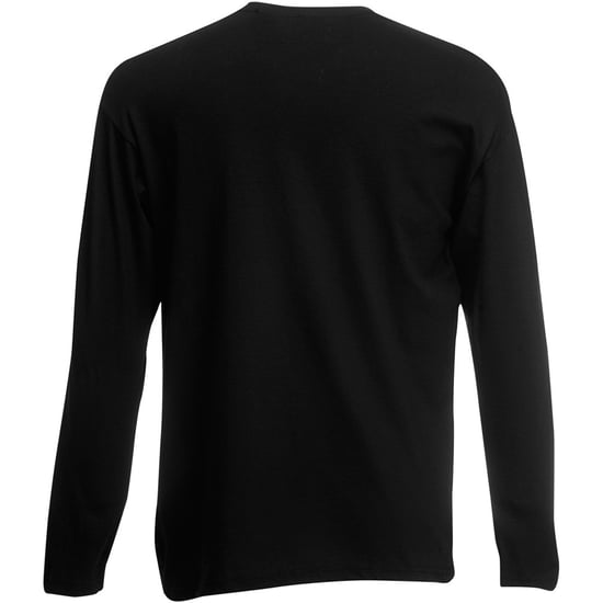 Fruit Of The Loom Heren Valuegewicht T-shirt met ronde hals en lange mouwen (Zwart) - Image 2