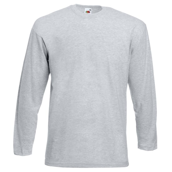 Fruit Of The Loom Heren Valuegewicht T-shirt met ronde hals en lange mouwen (Heather Grijs) - Image 1
