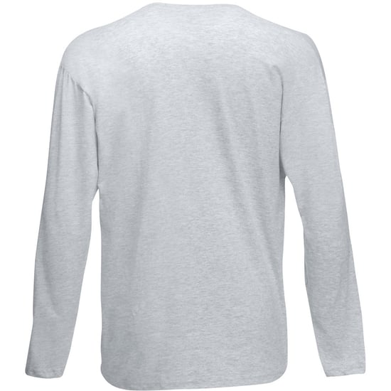 Fruit Of The Loom Heren Valuegewicht T-shirt met ronde hals en lange mouwen (Heather Grijs) - Image 2