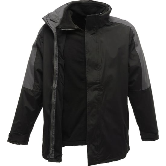 Regatta Defender III 3-in-1 Waterproof Windproof Jacket / Performance Jacket (Black/Seal Grey)