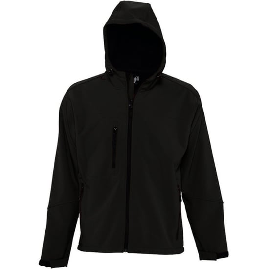 SOLS Heren Replay Hooded Soft Shell Jacket (ademend, winddicht en waterbestendig) (Zwart) - Image 1