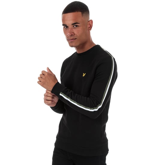 Lyle & Scott sweatshirt met ronde hals en tape voor heren, zwart-groen - Image 1