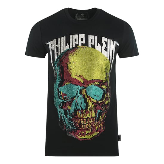 Philipp Plein groot meerkleurig doodshoofd zwart T-shirt - Image 1