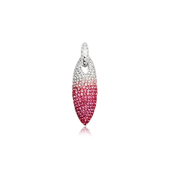 Roze kristallen hanger en 925 zilver - Image 1