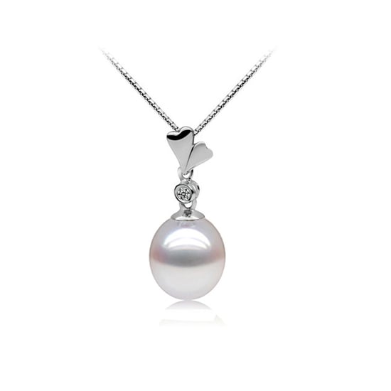 Hanger van 925 zilver met witte zoetwaterparel, cubic zirkonia en hartjes - Image 1