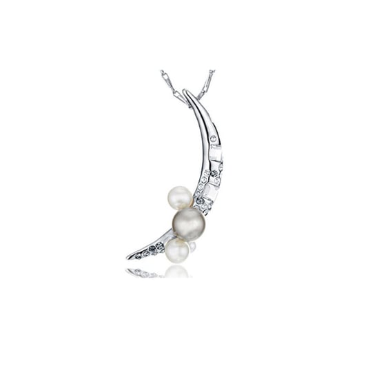 Swarovski - Maanhanger met parels en witte Swarovski Elements-kristallen - Image 1