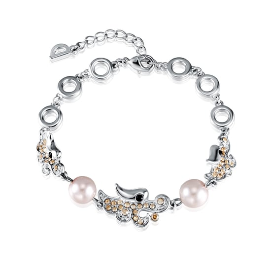 Swarovski - Gold Swarovski Crystal Elements and Rhodium Plated Dragon Bracelet