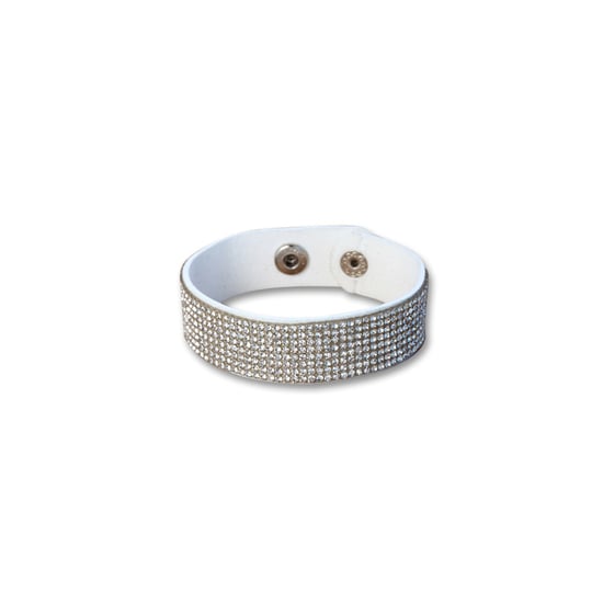 Swarovski - White Swarovski Crystal Elements White Leather Bracelet