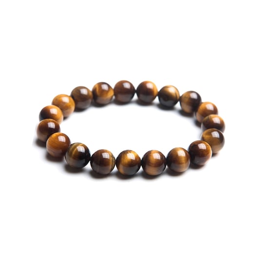 Brown Tiger Eye Pearl Stretch Women and Men Bracelet