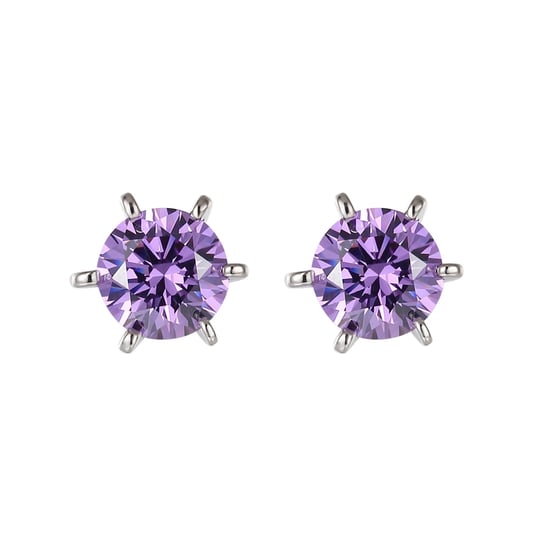 Swarovski - Purple Swarovski Zirconia Crystal Earrings and Silver Mounting