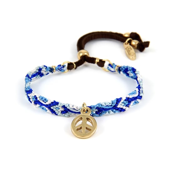 Ettika - Peace and Love in Yellow Gold Friendship Bracelet and Cotton Rainbow