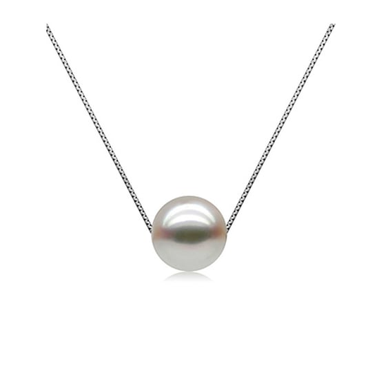 White Freshwater Pearl Necklace and 925 Silver Mounting