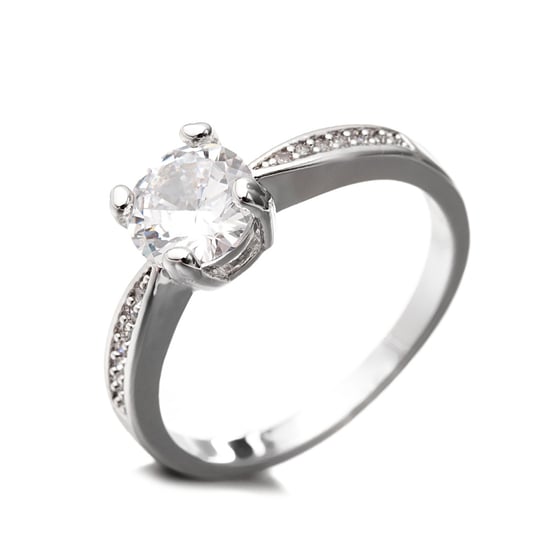 Rhodium Plated Ring and White Cubic Zirconia