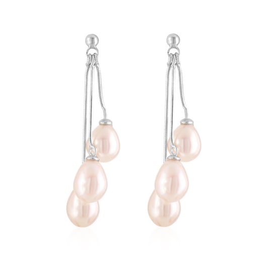 White Freshwater Pearl Earrings and Silver Mounting
