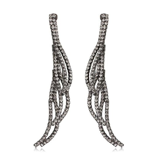 White Crystals Dangling Earrings
