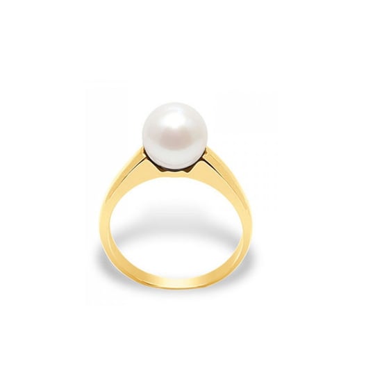 White Freshwater Pearl Ring and Yellow Gold 375/1000