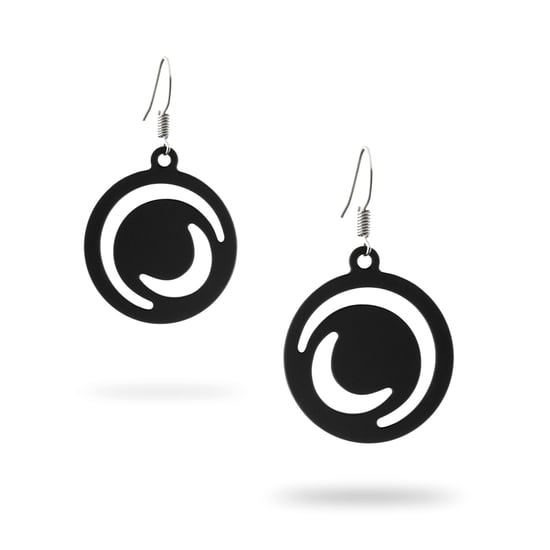 Black Silicone Gum Moonlight Dangling Earrings