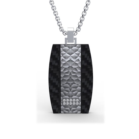 Black Carbon and Cubic Zirconia Stones Men Pendant