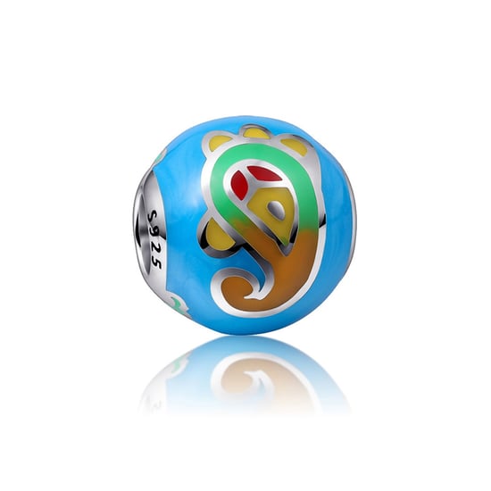 925 Silver and blue and multicolor enamel Charms bead
