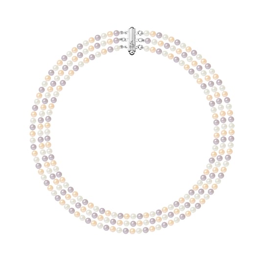 Necklace 3 Rows of Freshwater Cultured Pearls Multicolor