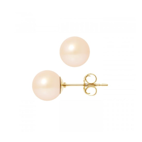 7.5 mm pink Freshwater Pearls Earrings and yellow gold 750/1000