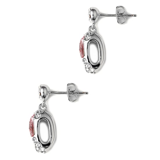 Swarovski - Pink Swarovski Crystal Elements Earrings and Rhodium Plated