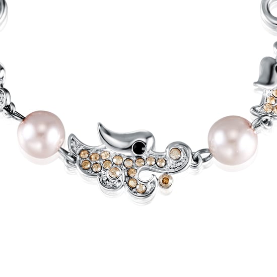 Swarovski - Gold Swarovski Crystal Elements and Rhodium Plated Dragon Bracelet
