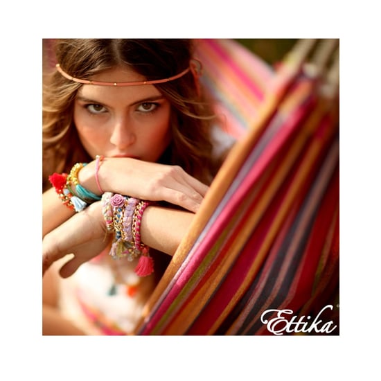 Ettika - Feather in Yellow Gold Friendship Bracelet and Cotton Braided Rainbow
