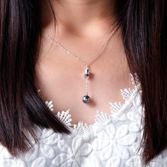 Swarovski - Grey Pearl Pendant, Swarovski Element Crystal