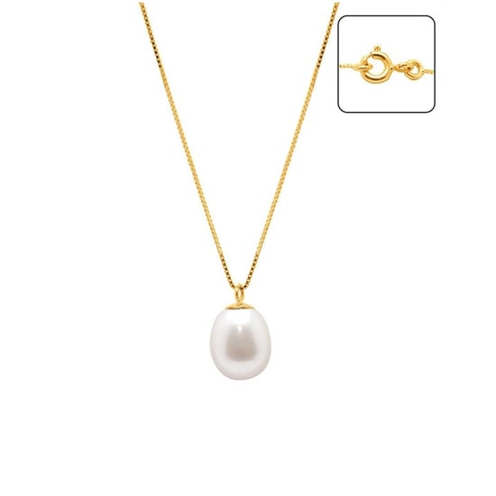White Freshwater Pearl Necklace and Yellow Gold 375/1000