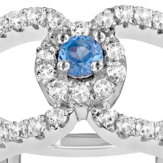 Swarovski - 47 White and Blue Swarovski Crystal Zirconia and 925 Silver
