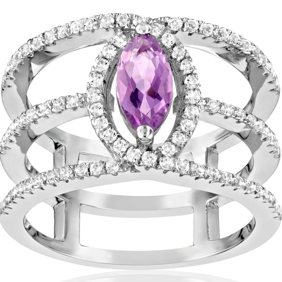 Swarovski - 85 White and Purple Swarovski Crystal Zirconia and 925 Silver