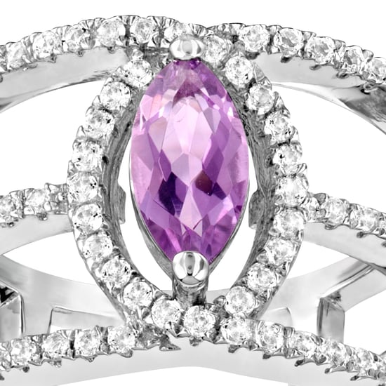 Swarovski - 85 White and Purple Swarovski Crystal Zirconia and 925 Silver