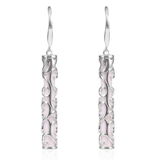 White Ceramic Tiki Earrings and 925 Silver