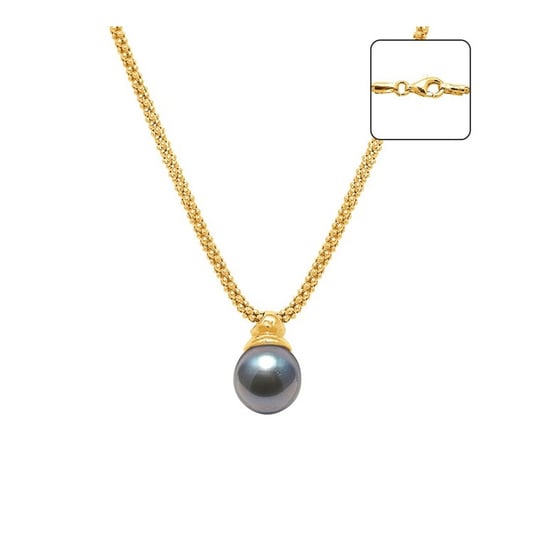Black Tahitian Pearl Necklace and Yellow Gold 750/1000