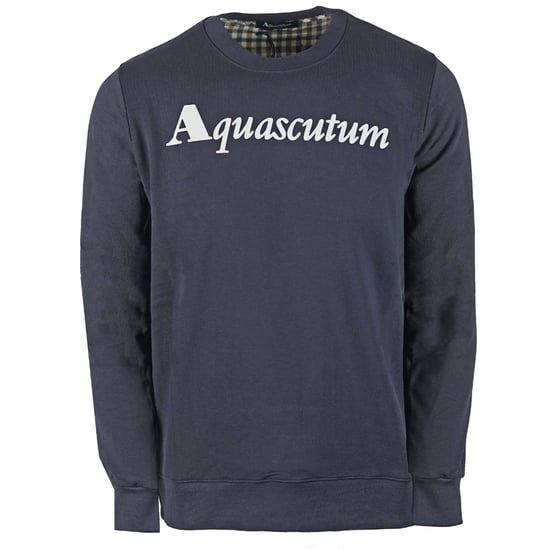 Aquascutum Box Logo Navy Sweatshirt - Image 1