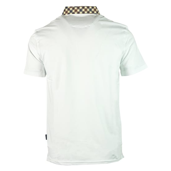 Aquascutum Signature wit poloshirt met geruite kraag - Image 2
