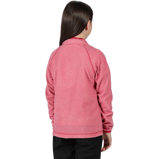 Girl's Regatta Junior Loco Half Zip Fleece in Pink - Image 2