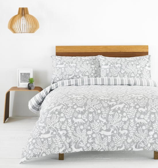 Skandi Woodland Duvet Set Grey - Image 1