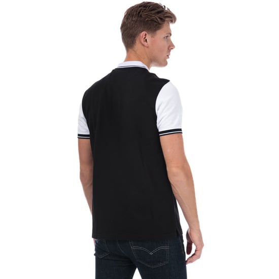 Lyle & Scott poloshirt met constrasterende boord voor heren in zwart-wit - Image 2