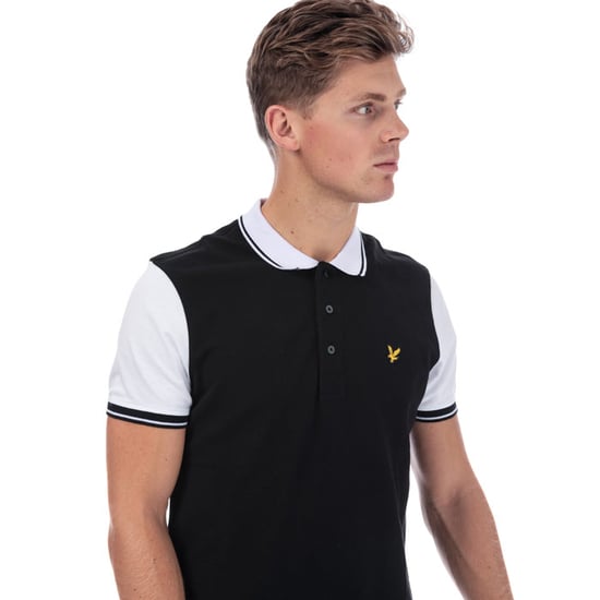 Lyle & Scott poloshirt met constrasterende boord voor heren in zwart-wit - Image 6