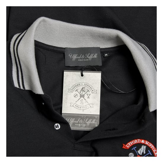 Ufford & Suffolk Polo Club Mens Polo Short Sleeves Black ENIGMA