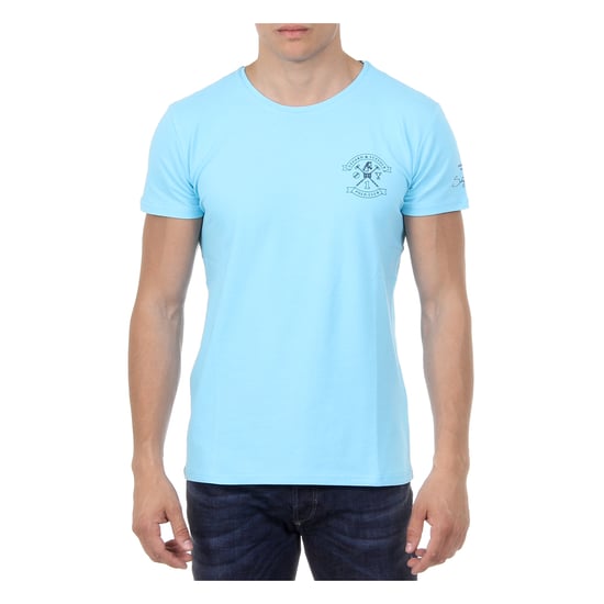 Ufford & Suffolk Polo Club Mens T-Shirt Short Sleeves Round Neck US028 BLUE