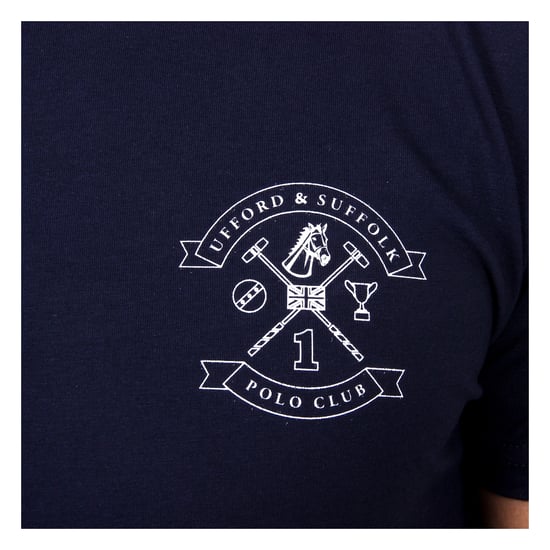 Ufford & Suffolk Polo Club Mens T-Shirt Short Sleeves Round Neck US028 NAVY BLUE