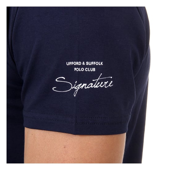Ufford & Suffolk Polo Club Mens T-Shirt Short Sleeves Round Neck US028 NAVY BLUE