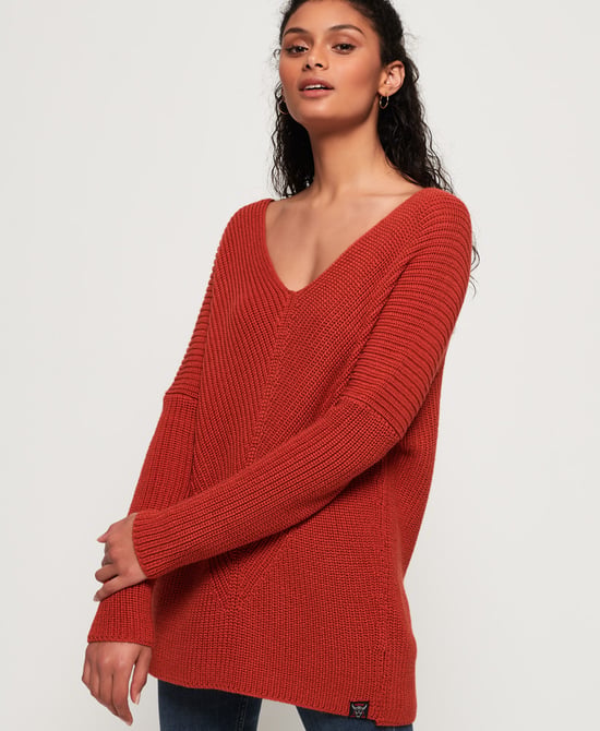 Superdry Cora Ribbed Vee Jumper
