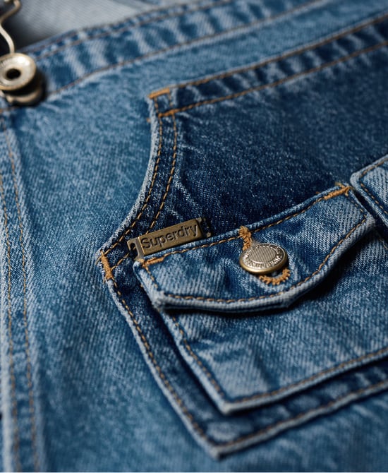 Superdry Denim Cut Off Dunagrees