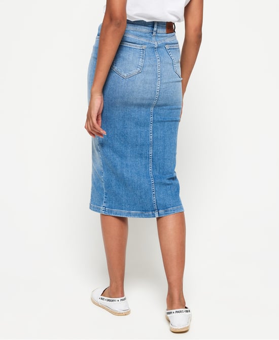 Superdry Denim Midi Pencil Skirt